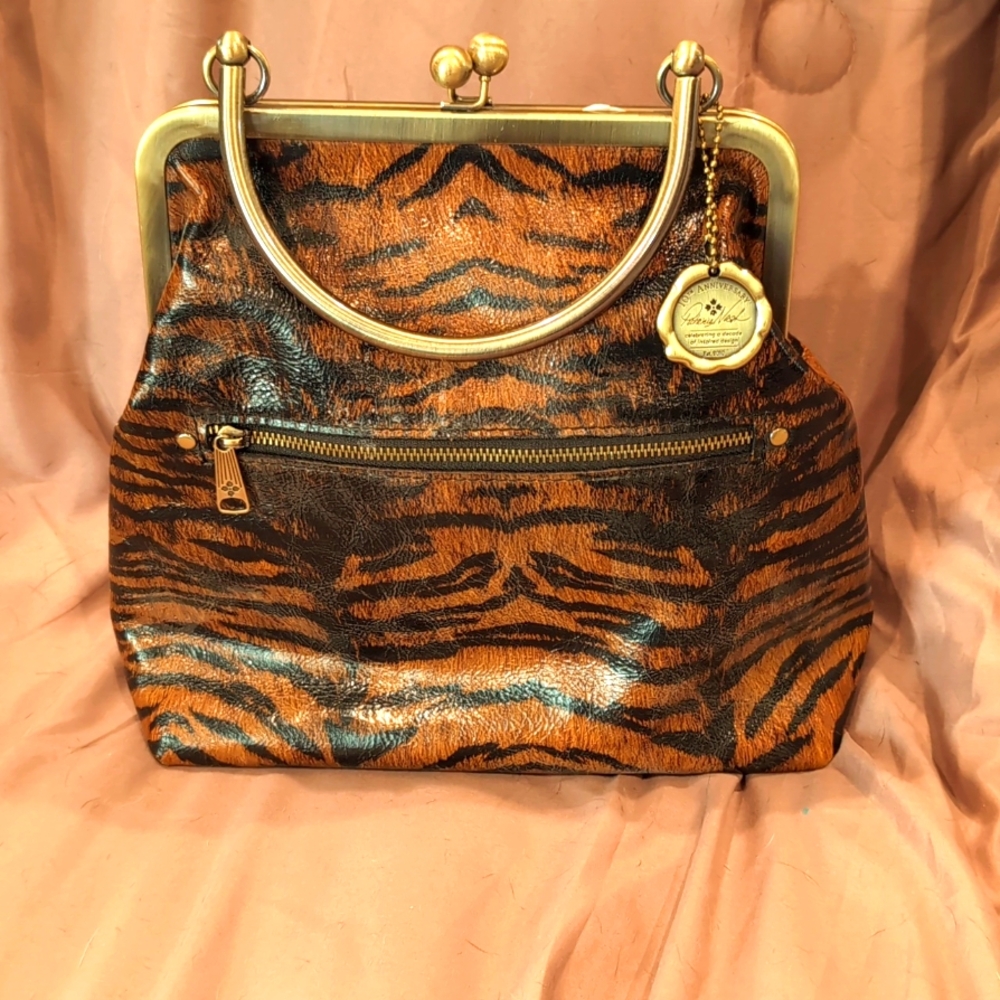 Gently used Patrica Nash Rich Brown and Black Tiger print